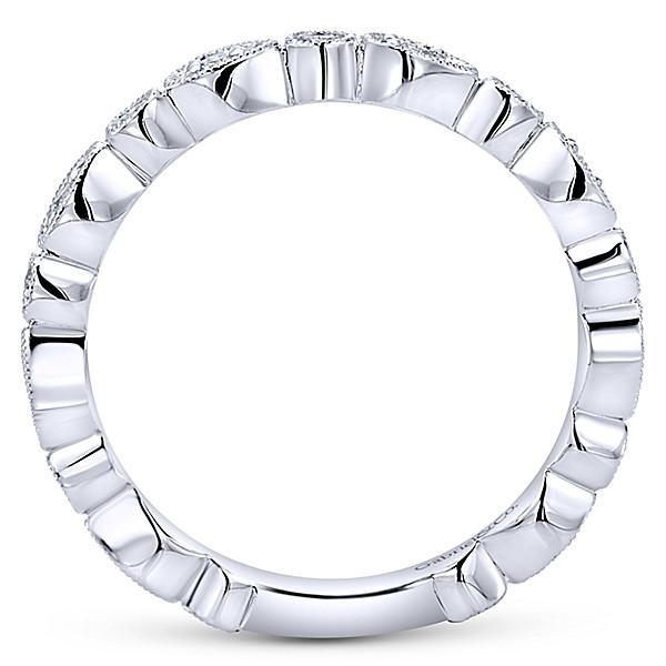 Wedding Ring - 14K White Gold Pear Shaped Stackable Diamond Ring