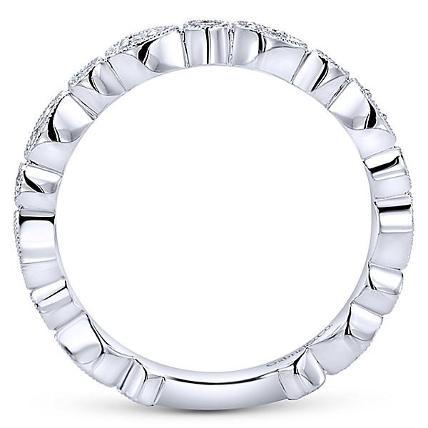 Roped Design Stackable Ring 14K White Gold