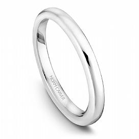 Wedding Ring - 14K White Gold Polished Traditional Stackable Wedding Band #853B