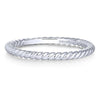 Wedding Ring - 14K White Gold Rolled Metal Design Stackable Band