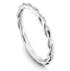 Wedding Ring - 14K White Gold Twisted Shank Stackable Wedding Band #903B
