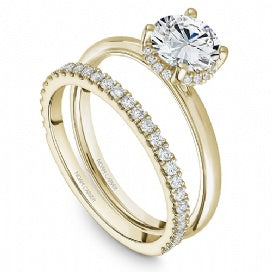 Wedding Ring - 14K Yellow Gold .31cttw Pave Stackable Diamond Wedding Band #852B