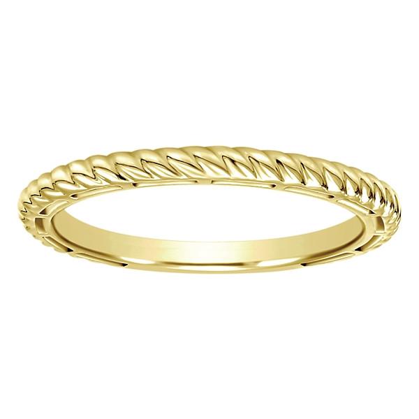 Roped Design Stackable Ring 14K Yellow Gold | Mullen Jewelers