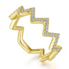 Wedding Ring - 14K Yellow Gold Zig Zag Diamond Stackable Ring