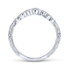 Wedding Ring - 18K White Gold Vintage Inspired Amavida Diamond Wedding Ring