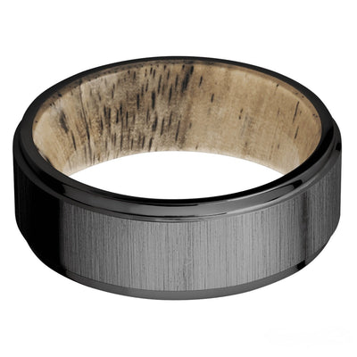 Black Zirconium Band With Spalted Tamarind Sleeve 8mm