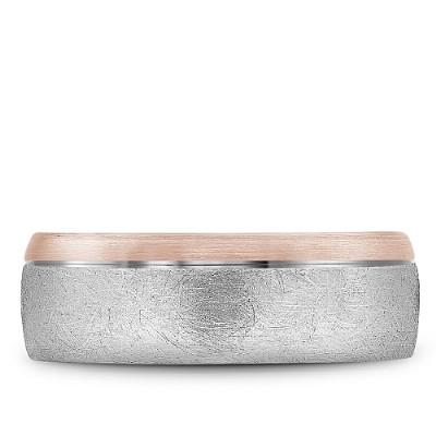 Wedding Ring - Bleu Royale 14K Rose And White Gold Diamond Brush Wedding Ring
