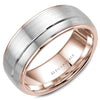 Wedding Ring - Bleu Royale 14K Rose And White Gold Wedding Ring With Sandpaper Finish