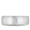 Wedding Ring - Bleu Royale 14K White Gold Men's Wedding Ring With Princess Cut Diamond Accent