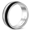 Wedding Ring - Bleu Royale 14K White Gold Mens Wedding Ring With Black Carbon Accent
