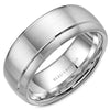 Wedding Ring - Bleu Royale 14K White Gold Mens Wedding Ring With Sandpaper Finish