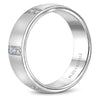 Wedding Ring - Bleu Royale 14K White Gold Vertical Diamond Mens Wedding Ring