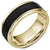 Bleu Royale Black Carbon Accent Wedding Ring 14k Gold 8.5mm