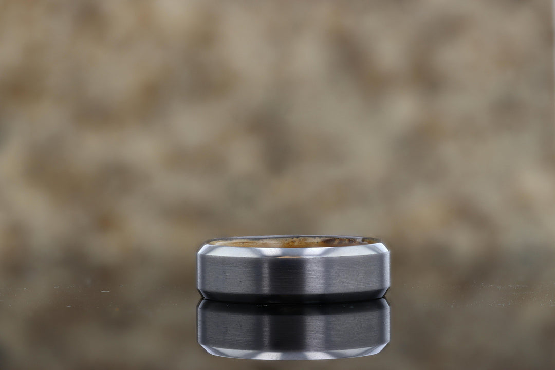 Tantalum Band With Genuine Whiskey Barrel Hardwood Sleeve
