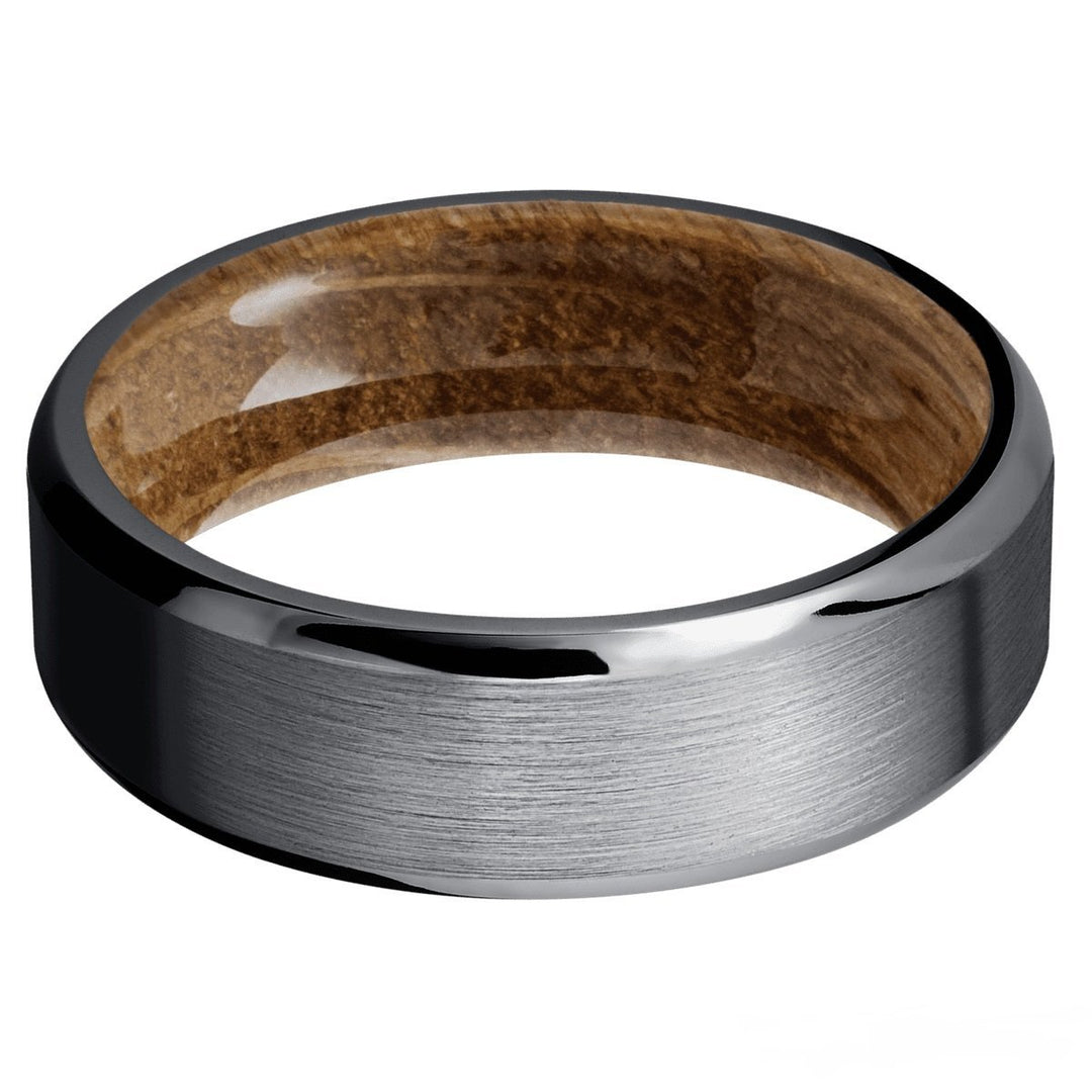 Tantalum Band With Genuine Whiskey Barrel Hardwood Sleeve