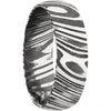 Woodgrain Damascus Steel 7mm Wide Domed Band With Acid Finish