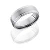 WEDDING - Titanium 8mm Wide Flat Wedding Band With Double Grooved Edges