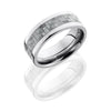 WEDDING - Titanium 8mm Wide Silver Carbon Fiber Wedding Band