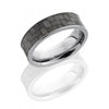 WEDDING - Titanium With Black Carbon Fiber 7mm Mens Wedding Band